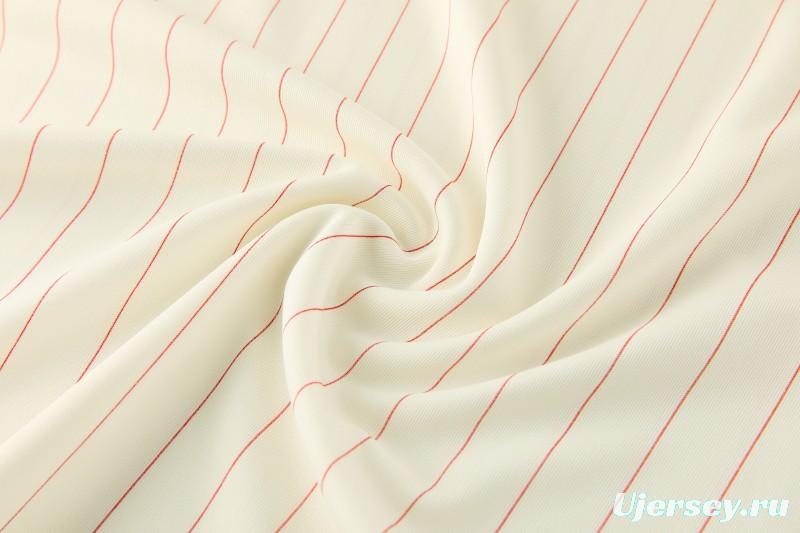 26/27 Benfica × Adidas Originals Off-White Pinstripe Short Sleeve+Soccer Shorts