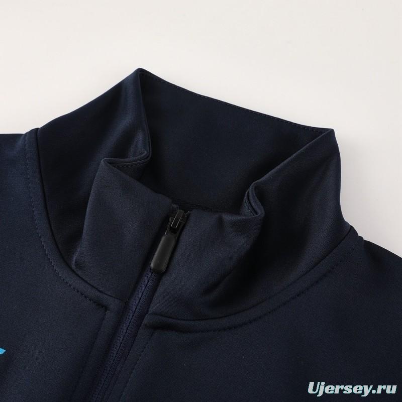 26/27 Napoli Navy Blue  Full Zipper Jacket Tracksuit + Long Pants