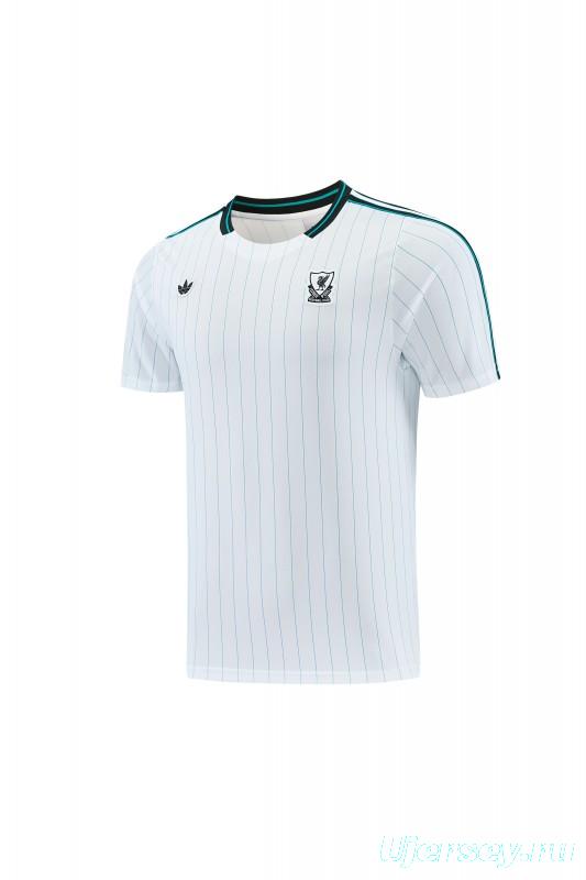 26/27  Liverpool White Short Sleeve+Soccer Shorts