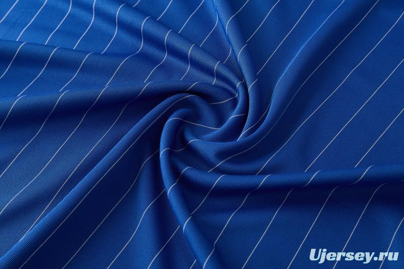 26/27 Chelsea FC  Blue  Stripes Short Sleeve+ White Soccer Shorts