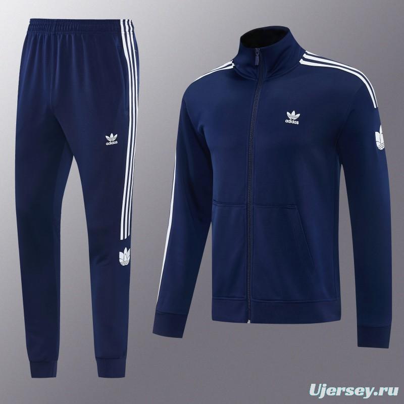 2026 Adidas Navy Blue Full Zipper Jacket + Long Pants