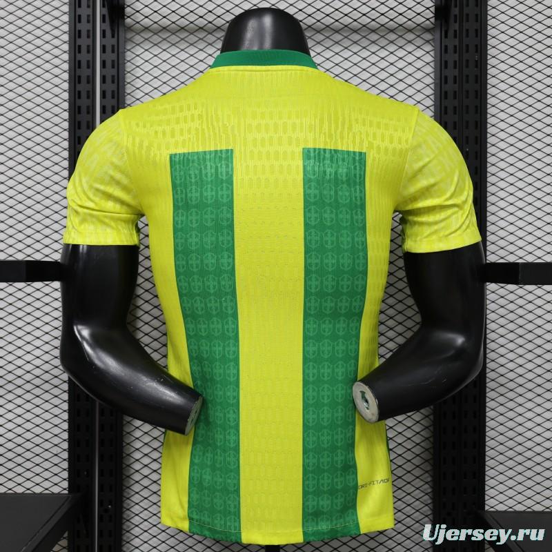 Player Version 2026 Brazil Yellow & Green Vertical Stripe Special Edition Jersey