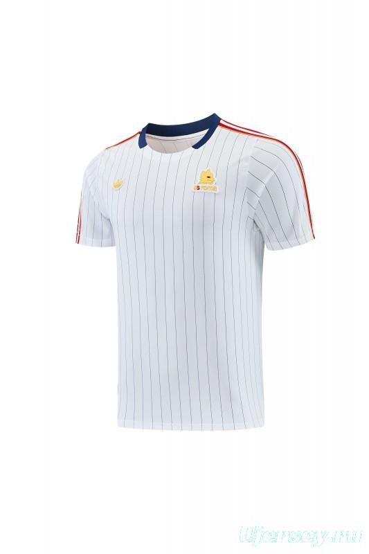 26/27 AS Roma White Short Sleeve+Soccer Shorts