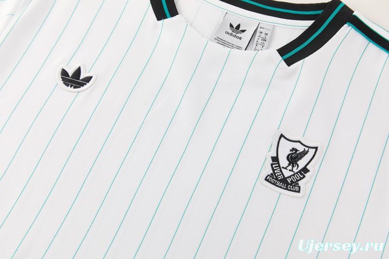 26/27  Liverpool White Short Sleeve+Soccer Shorts