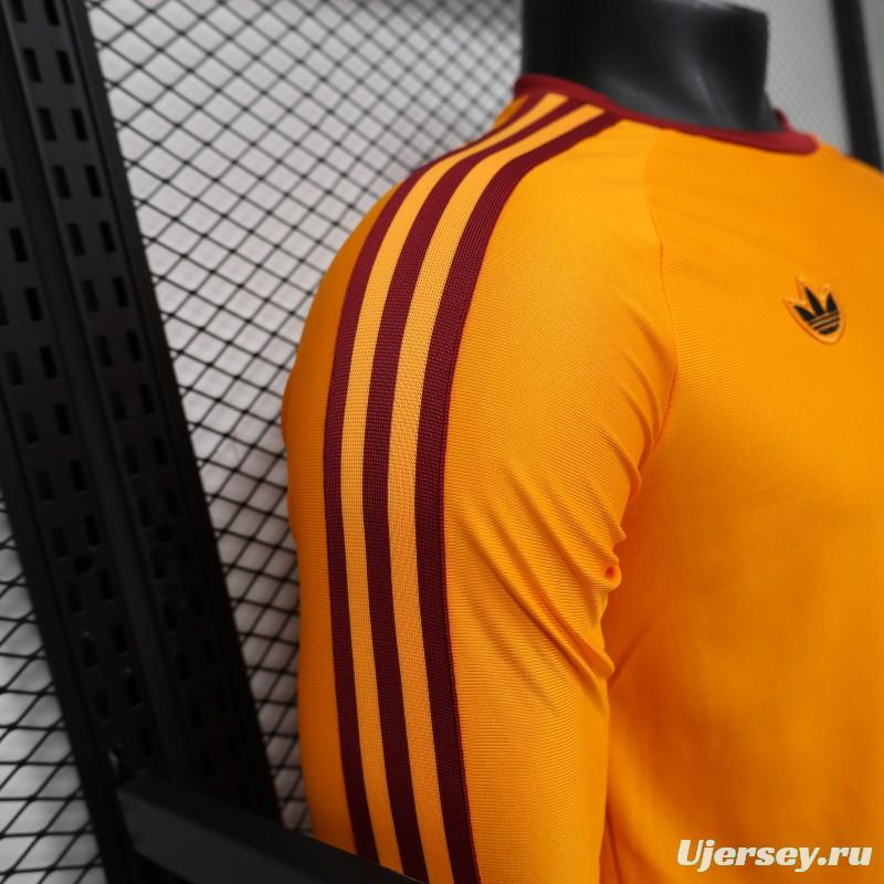 Player Version 2026 AS Roma x Adidas Originals Orange Special Edition Long Sleeve Jersey