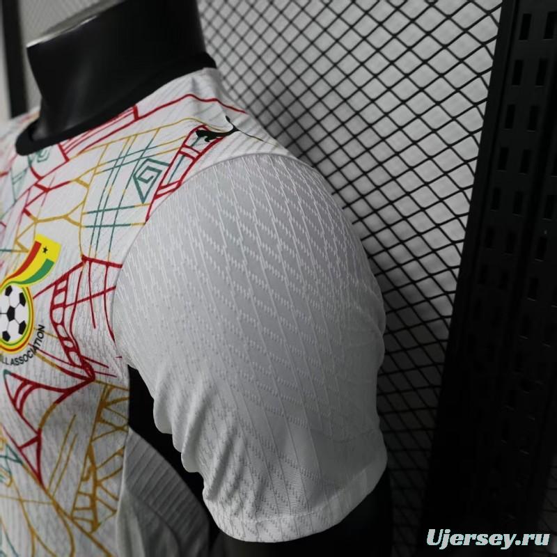 Player Version 2026 Ghana White with Multicolor Pattern Special Edition Jersey