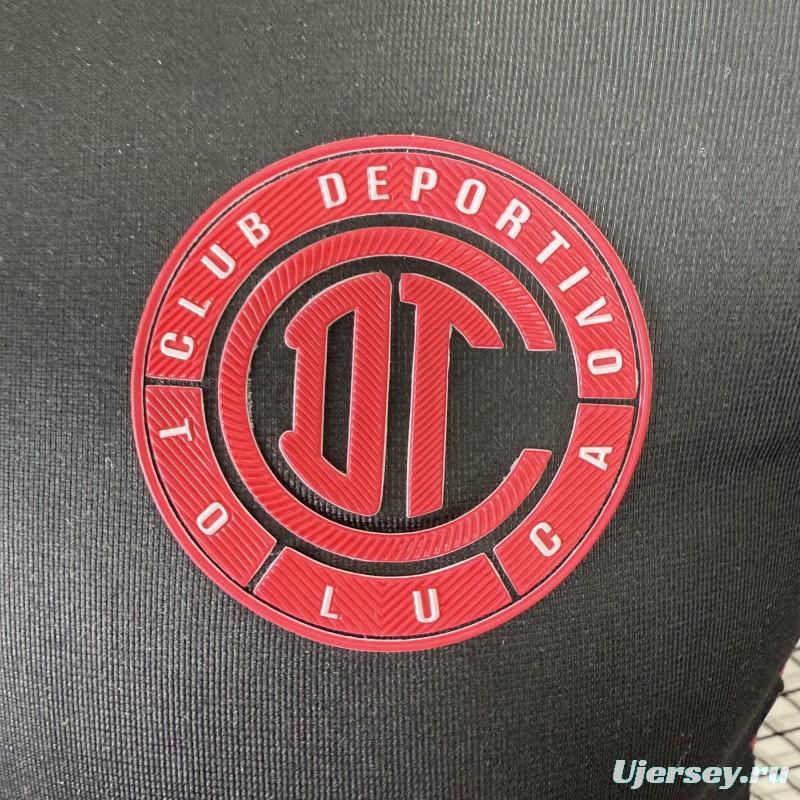 Player Version 25/26 Deportivo Toluca FC Black Jersey with Polo Collar