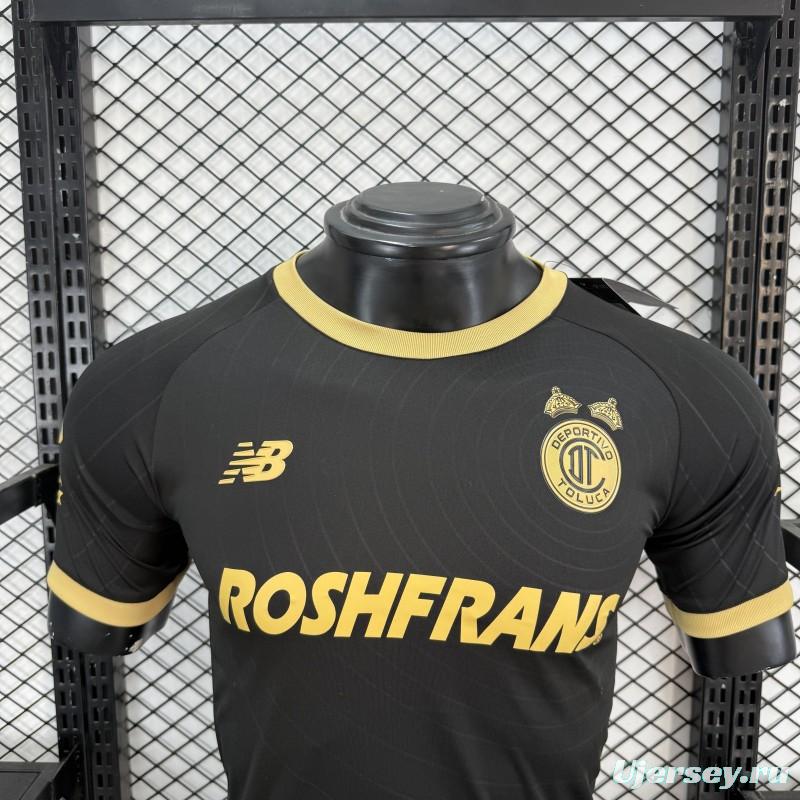 Player Version 26/27 Deportivo Toluca FC New Balance Away Black Gold Jersey