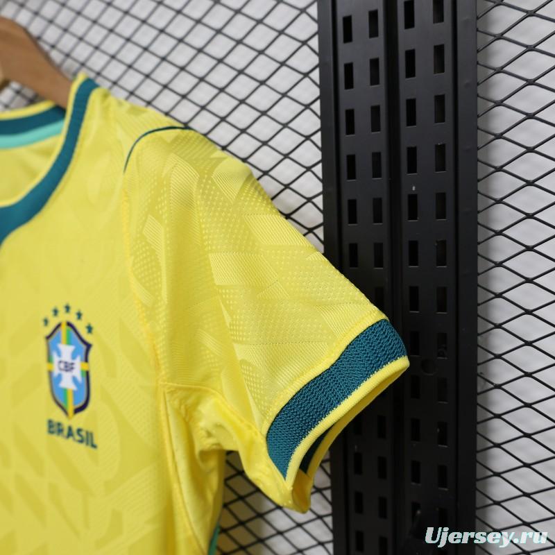 Player Version Women 2026  Brazil Yellow with Green Home Jersey