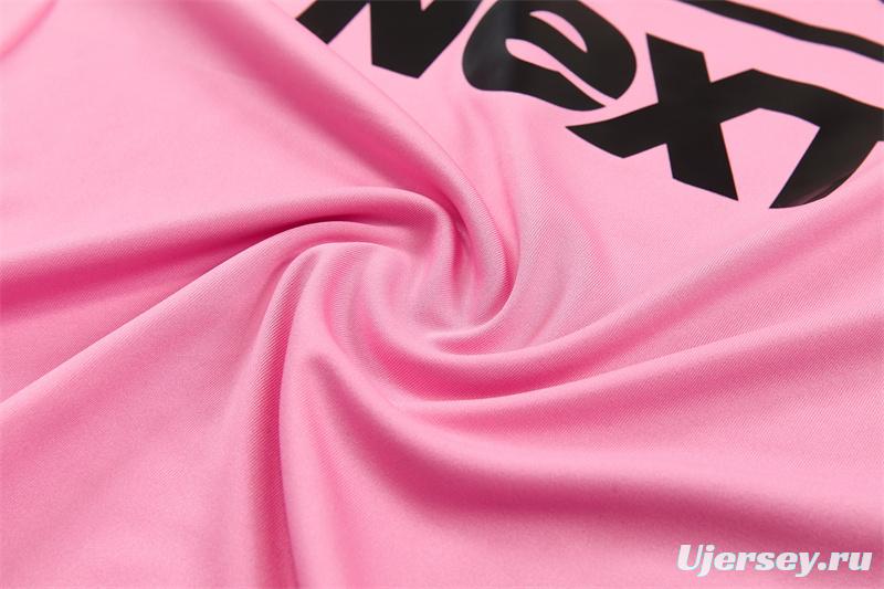 2026 Inter Miami CF Pink  Half Zipper Jacket Tracksuit + Black Long Pants