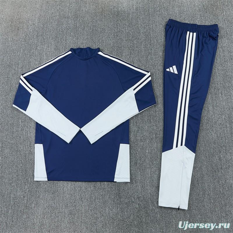 26/27 Real Madrid Away Navy Blue Half Zipper Jacket Tracksuit + Long Pants