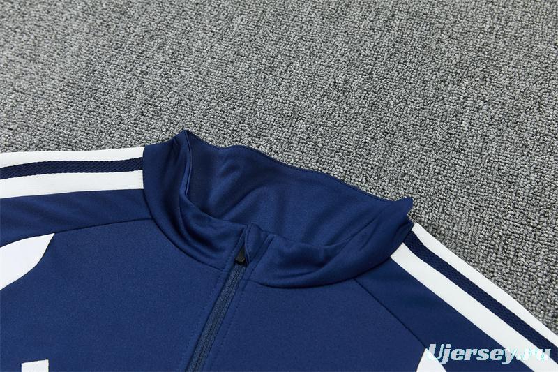 26/27 Real Madrid Away Navy Blue Half Zipper Jacket Tracksuit + Long Pants