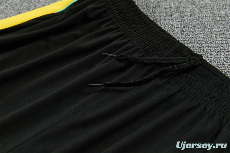 2026 Brazil Black & Yellow Half Zipper Jacket Tracksuit + Long Pants