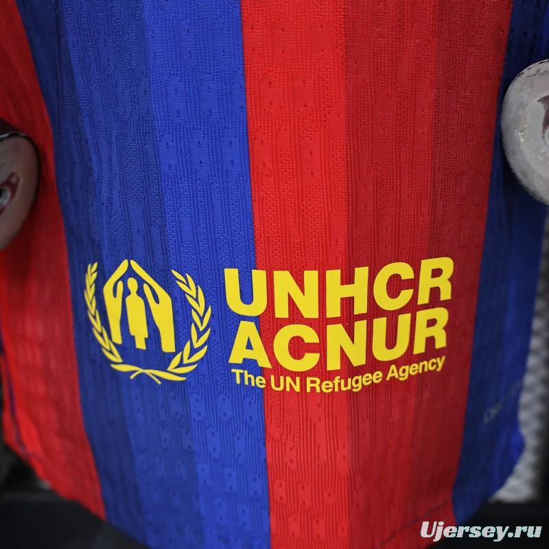 Player Version 25/26 FC Barcelona Blue & Red Vertical Stripes with Spotify Home Jersey