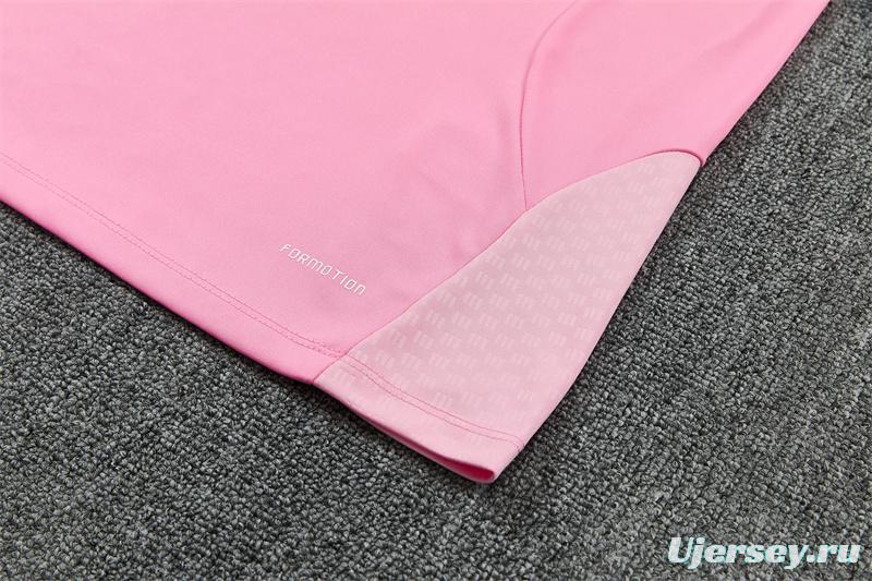 2026 Inter Miami CF Pink  Half Zipper Jacket Tracksuit + Black Long Pants
