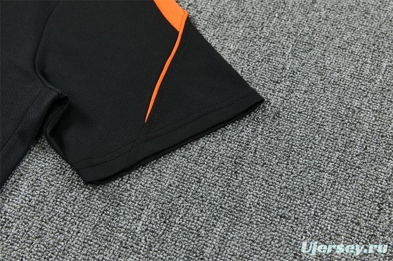 2026 Netherlands Black & Orange  Short Sleeve+Soccer Shorts