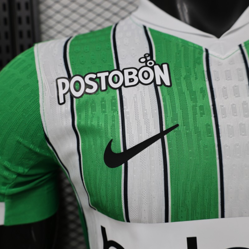 Player Version 26/27 Atlético Nacional Green & White with Vertical Stripe Home Jersey