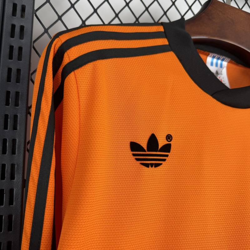 1980 Retro Netherlands Home Long Sleeve Jersey