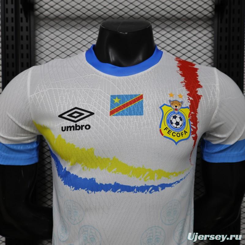 Player Version 26/27  DR Congo  White & Sky Blue  Special Edition Away Jersey