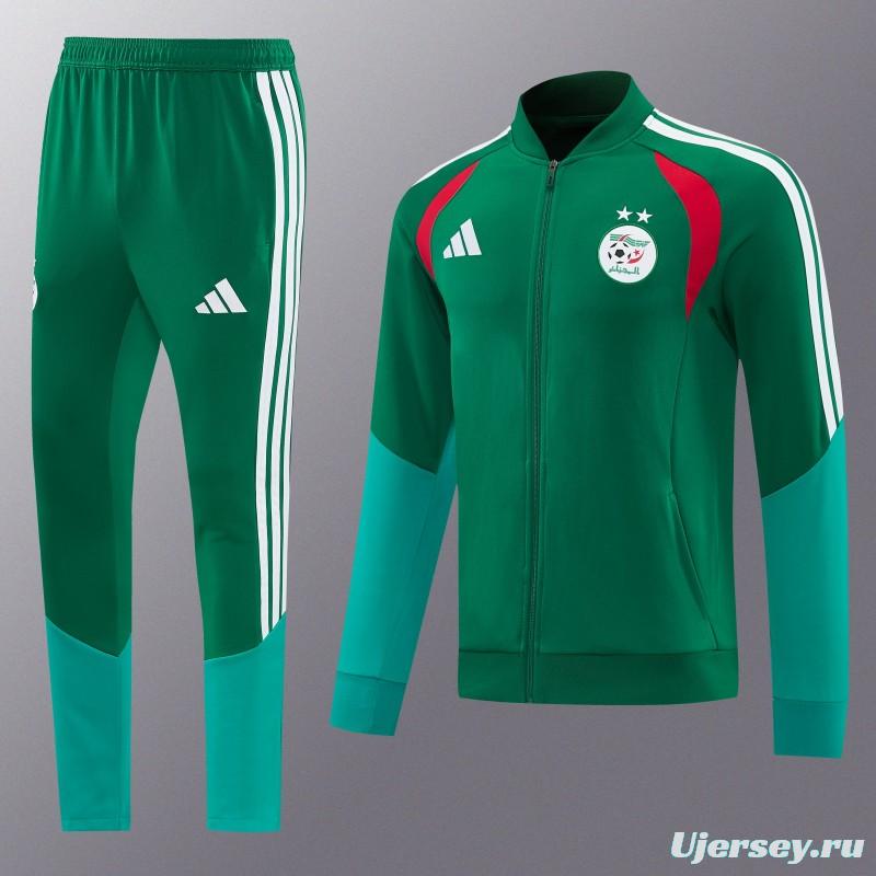 26/27 Algeria  Dark Green  Zipper Training Jacket Tracksuit + Long Pants (Adidas)