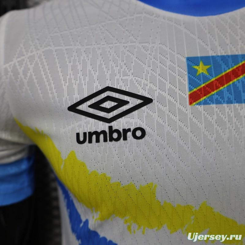 Player Version 26/27  DR Congo  White & Sky Blue  Special Edition Away Jersey