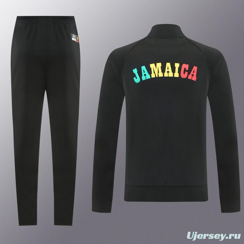 2026/27 Jamaica  Black  Full Zipper Jacket Tracksuit + Long Pants
