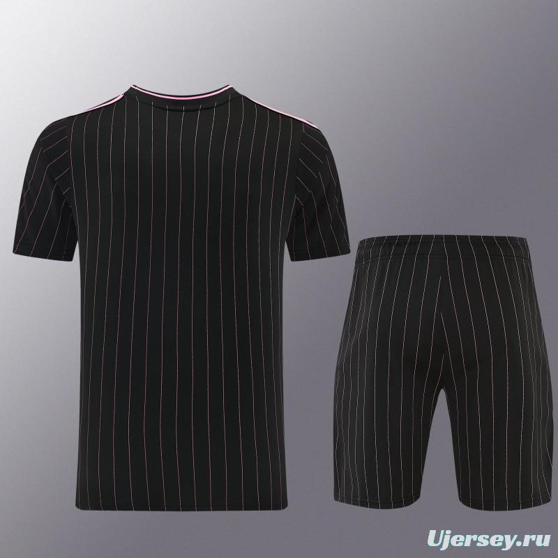 2026/27 Inter Miami CF Black Pinstripe Short Sleeve+Soccer Shorts
