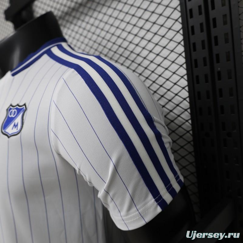 Player Version 26/27 Millonarios FC White & Navy Blue Pinstripe Retro Special Edition Home Jersey