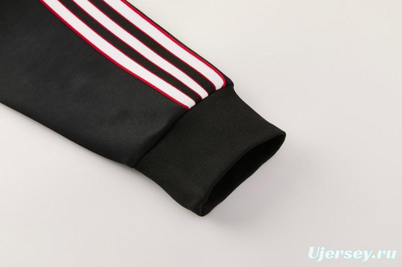 2026/27 Manchester United Black Grunge Splatter Paint Full Zipper Jacket Tracksuit + Long Pants