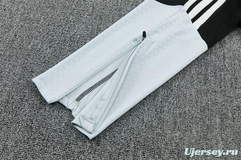 2026 Spain Black & White Half Zipper Jacket Tracksuit + Long Pants