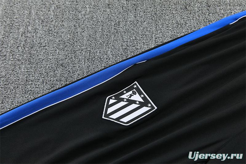 2026 Atletico Madrid Black Half Zipper Jacket Tracksuit + Long Pants