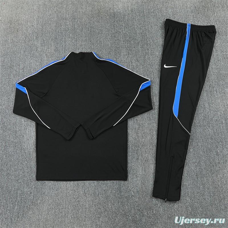 2026 Atletico Madrid Black Half Zipper Jacket Tracksuit + Long Pants