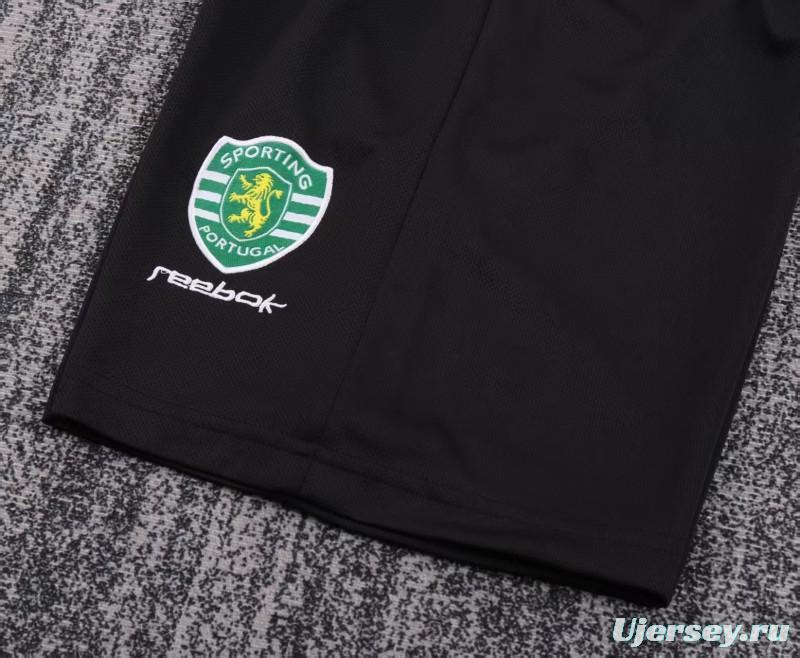 Retro Kids 01/03 Sporting CP White Green Home Long Sleeve Jersey