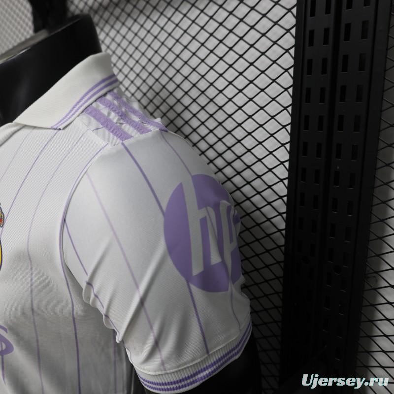 Player Version 26/27 Real Madrid Home White with Purple Pinstripe Jersey