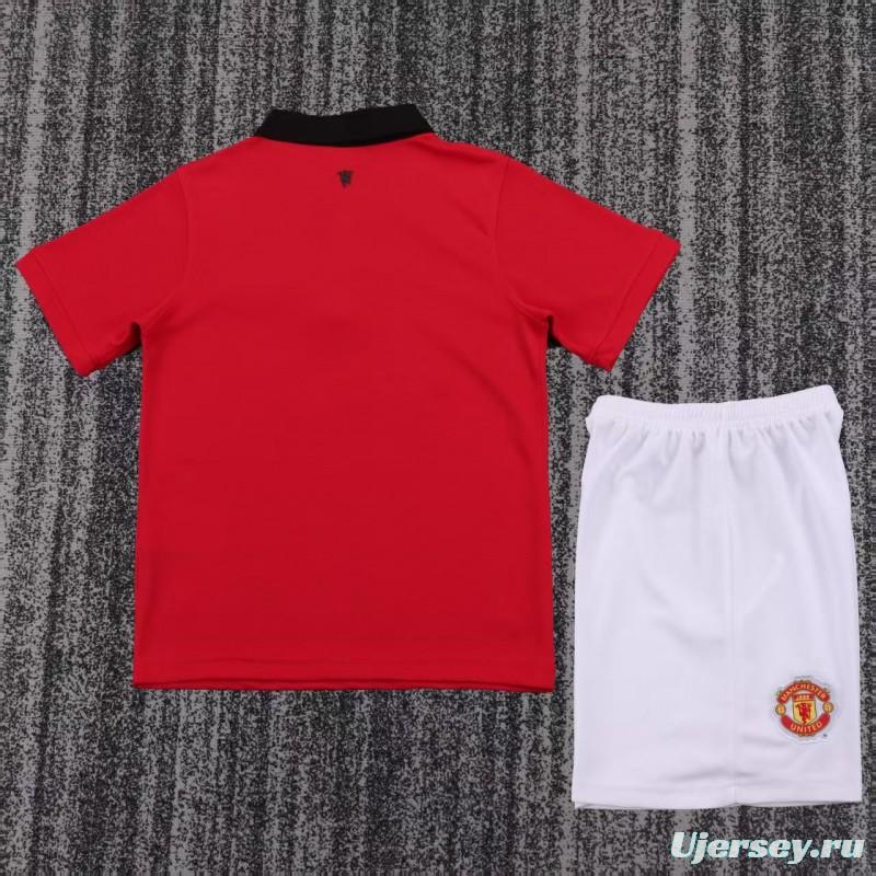Retro Kids 13/14 Manchester United Red Home Jersey
