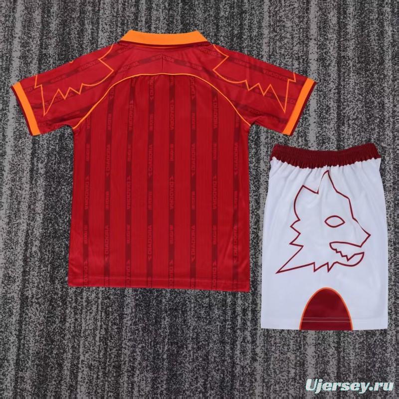 Retro Kids 99/00 Roma Home Jersey