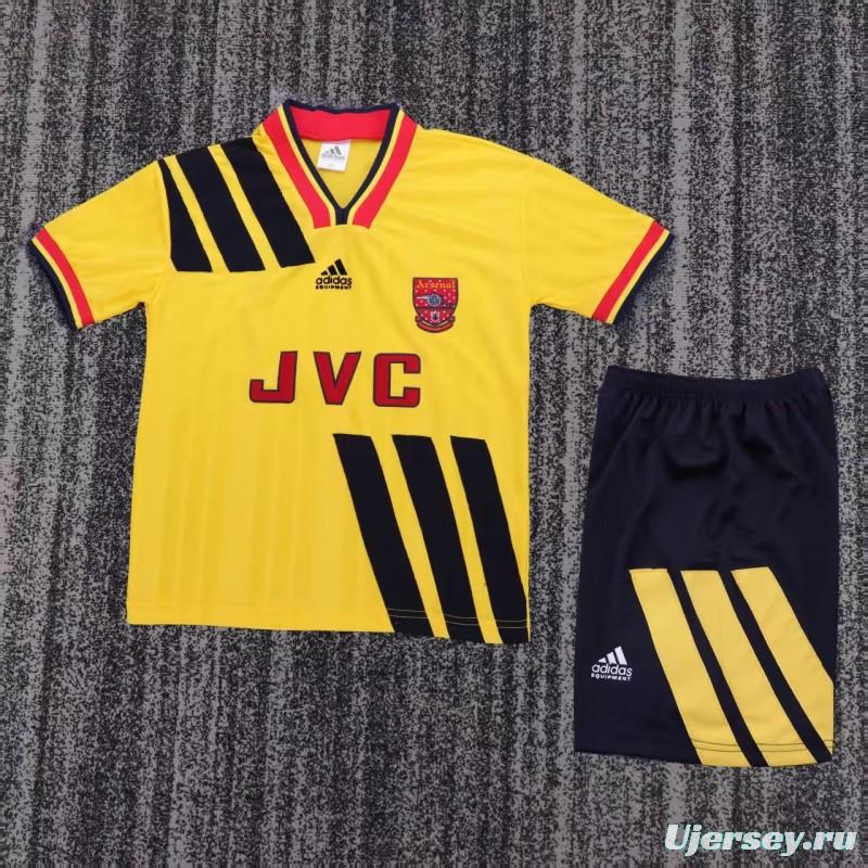 Retro 1993/94 Kids Arsenal Yellow & Black Away Jersey