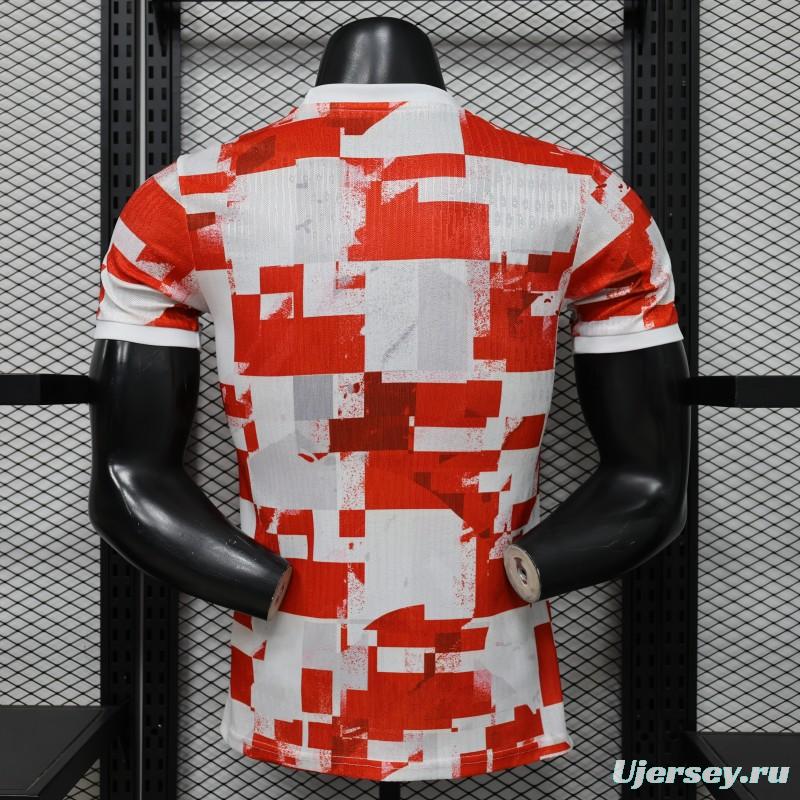Player Version 2026 Croatia Home Red White with Checkerboard Pattern Jersey