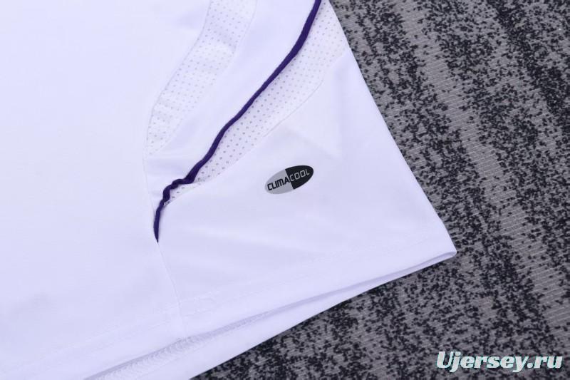 Retro 2007/08 Kids Real Madrid White & Purple Home Jersey