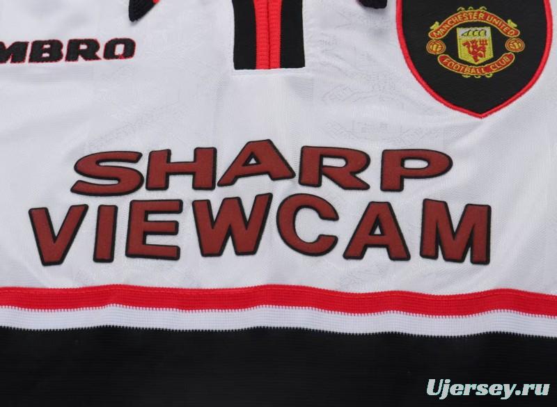 Retro Kids 98/99 Manchester United White Away Jersey