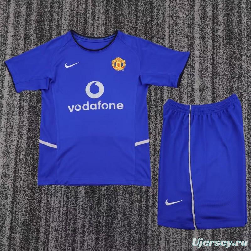 Retro Kids 02/03 Manchester United Blue Third Jersey