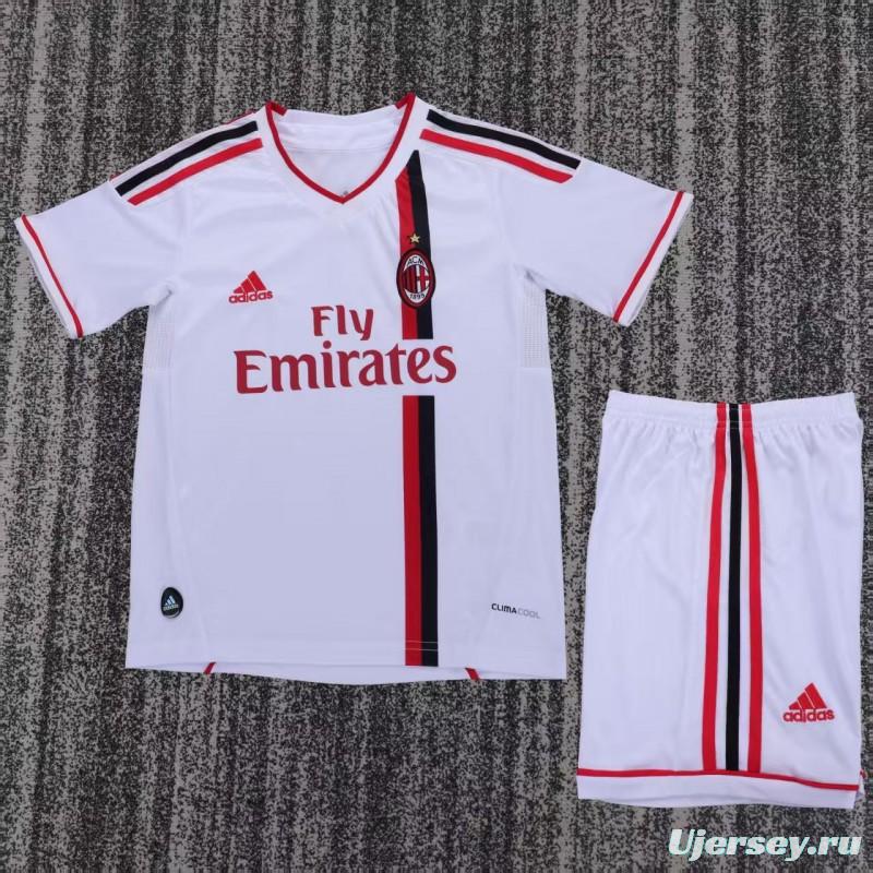 Retro 2010/11 Kids AC Milan White Away Jersey