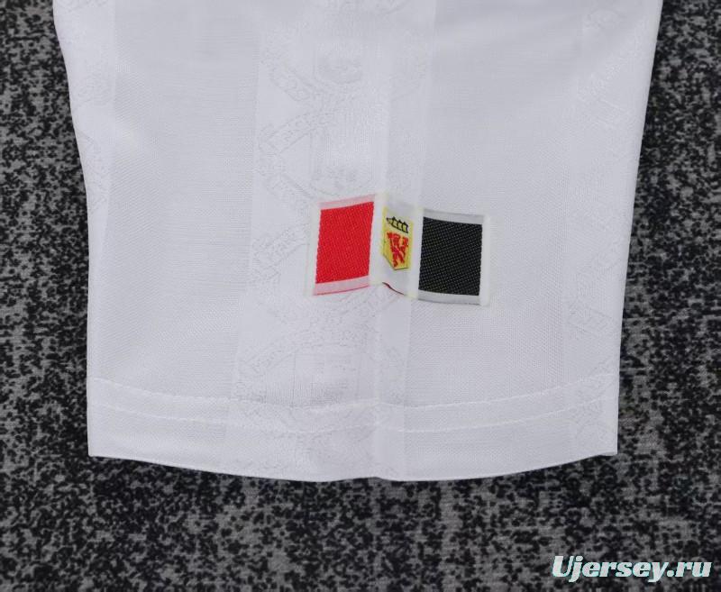 Retro Kids 98/99 Manchester United White Away Jersey