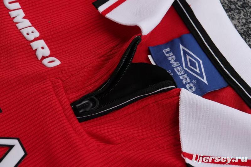 Retro Kids 98/99 Manchester United Red Home Long Sleeve Jersey