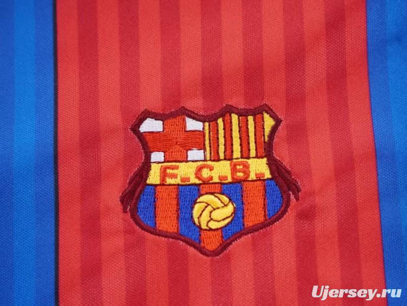 Retro 1989/92 Kids FC Barcelona Blue & Red Stripe Home Jersey