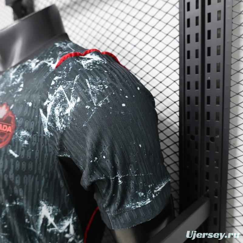 Player Version 2026 Canada Third Dark Grey with Shattered Ice Crystal Allover Print Jersey