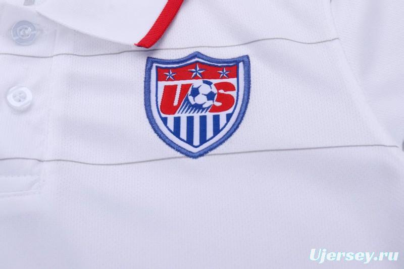 Retro 2014 Kids USA White Home Jersey