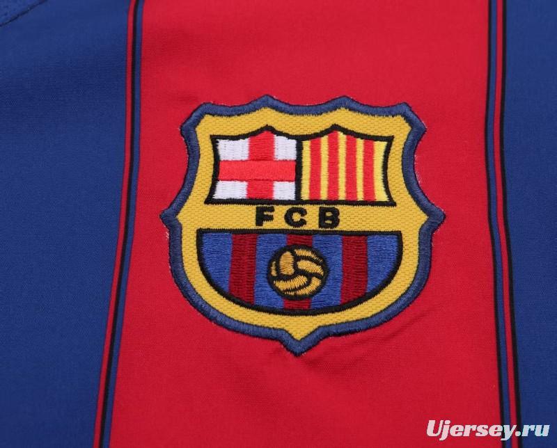 Retro Kids 03/04 Barcelona Red Blue Home Jersey