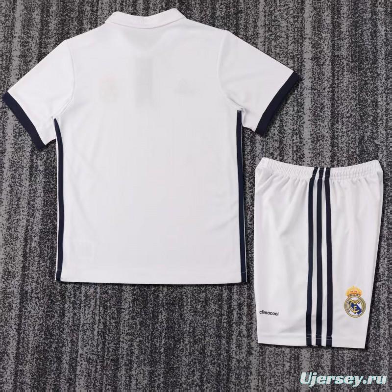 Retro Kids 16/17 Real Madrid Home Jersey