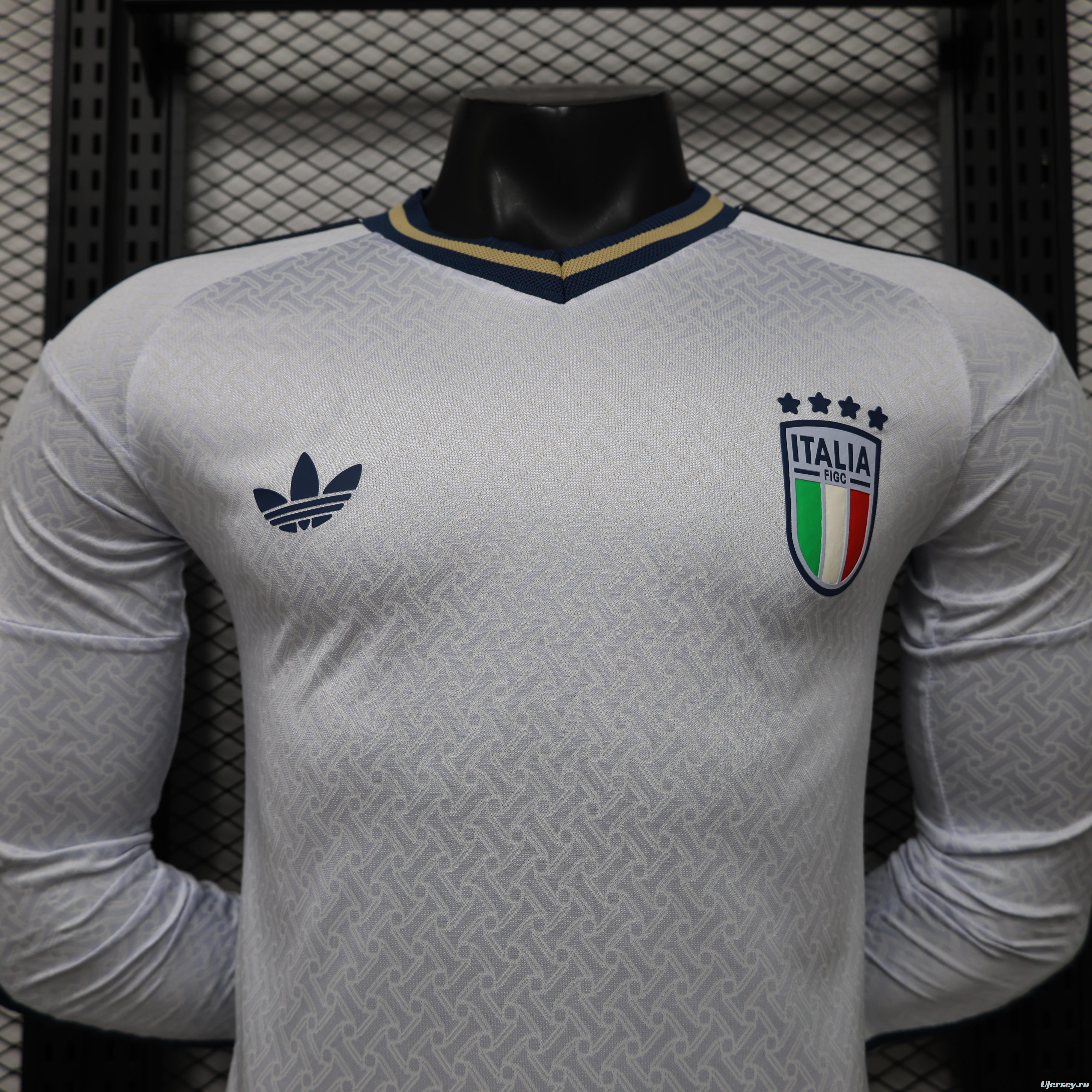 Player Version 2026 Italy Away White  Long Sleeve Jersey